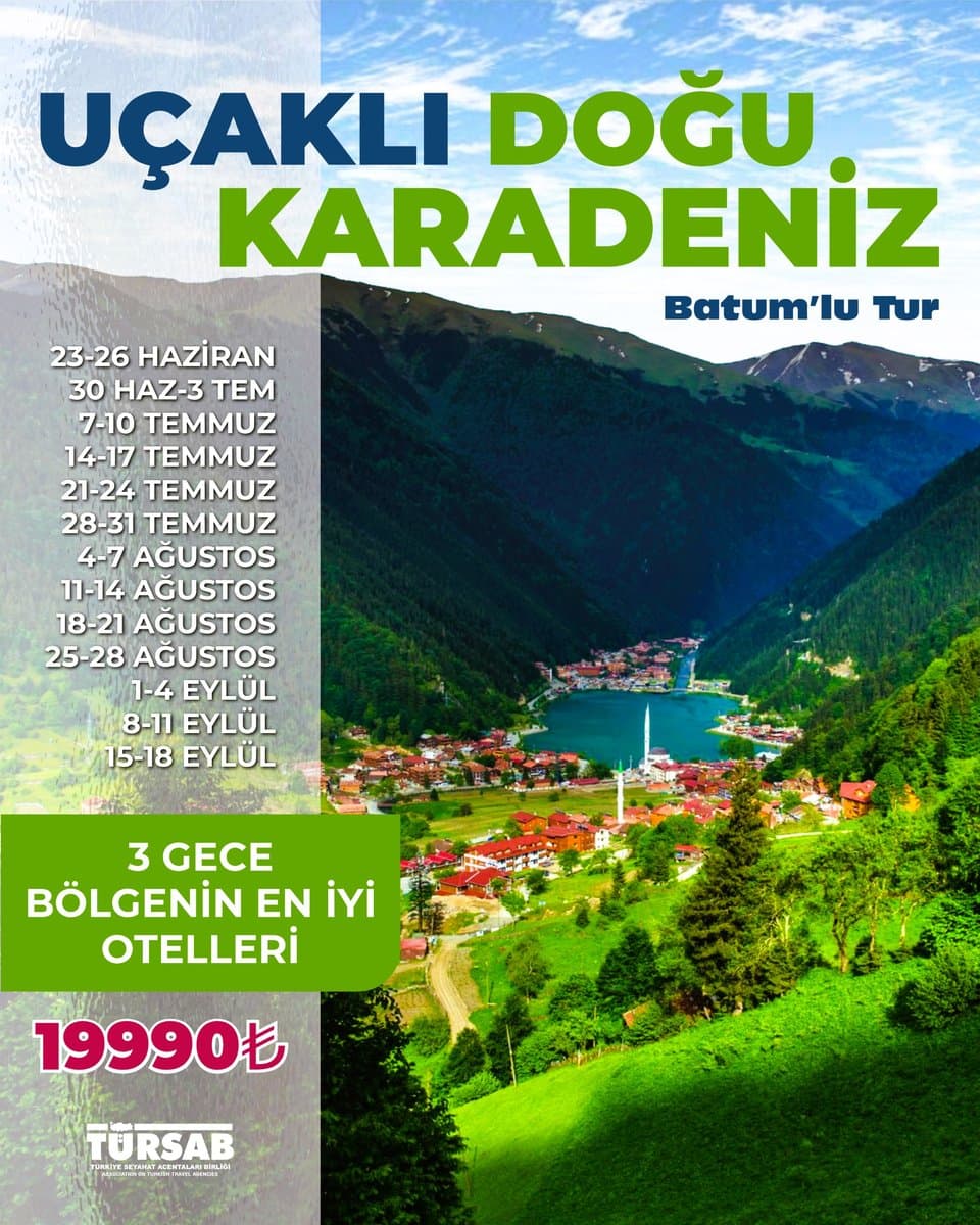 Uçaklı Doğu Karadeniz Turu (Batum'lu)